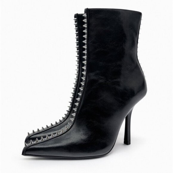 Zara Studded Heeled Ankle Boots studs Spiked Size 36 NEW - Picture 4 of 16